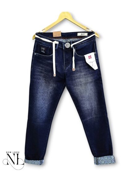Classic Dark Blue Basic Denim Jeans for Men