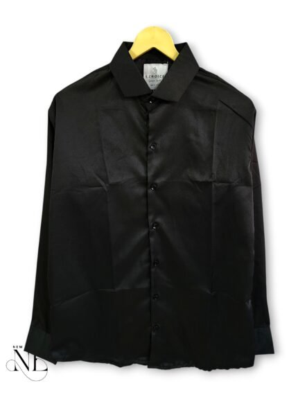 Classic Solid Jet Black Full Shirt for Men & Premium