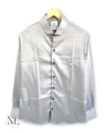 Classic Solid Light Grey Full Shirt for Men
