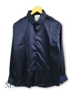 Classic Solid Navy Blue Full Shirt for Men
