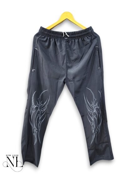 Stylish Dark Grey Parachute Baggy Trackpant for Men