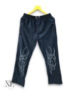 Stylish Navy Blue Parachute Baggy Trackpant for Men