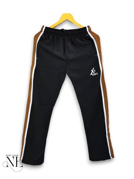 Classic Jet Black Parachute Baggy Trackpant for Men