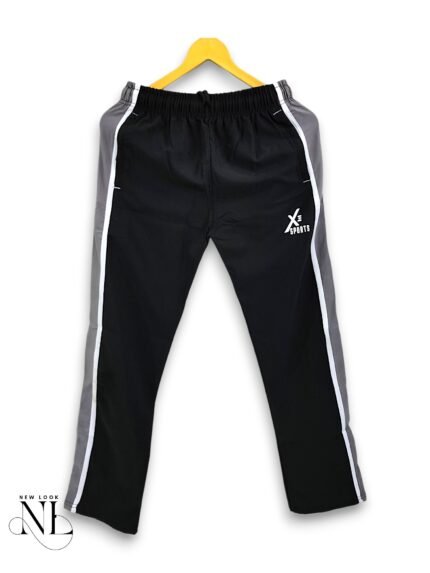Casual Black Parachute Baggy Trackpant for Men