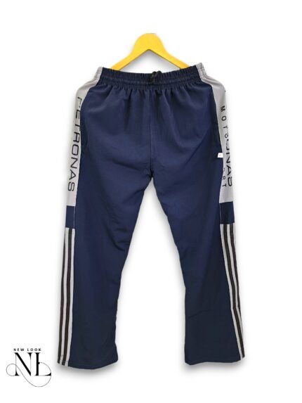 Navy Blue Stripe Parachute Baggy Trackpant for Men
