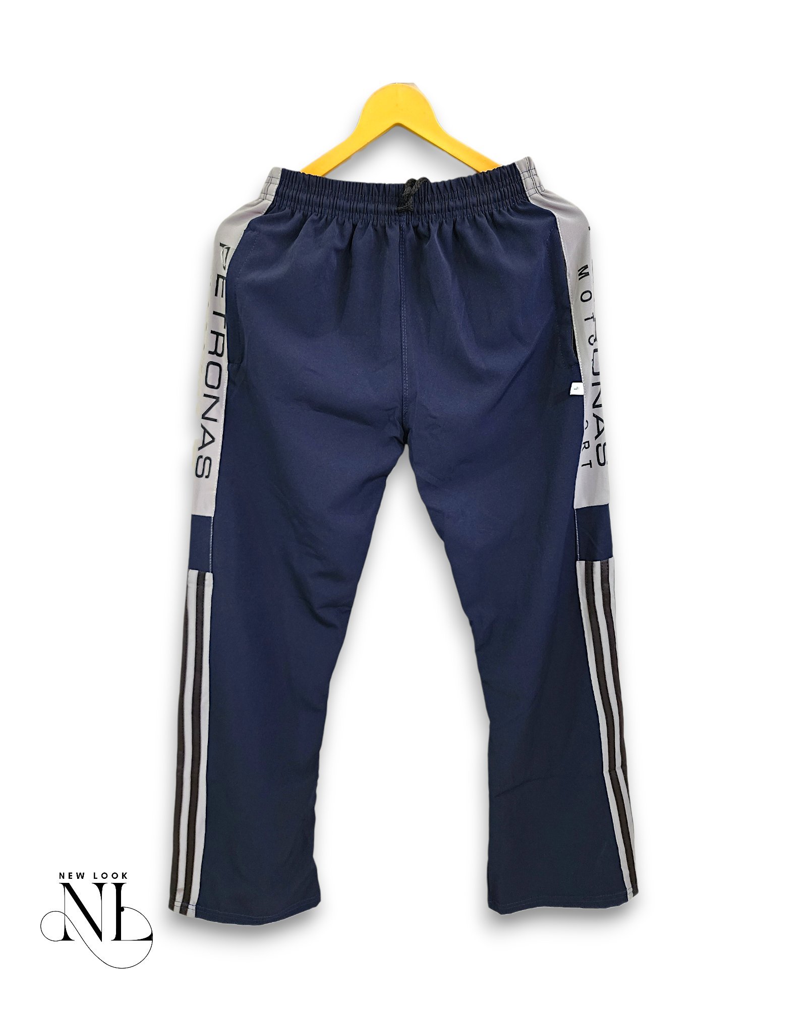Navy Blue Stripe Parachute Baggy Trackpant for Men Navy Blue Stripe Parachute Baggy Trackpant for Men