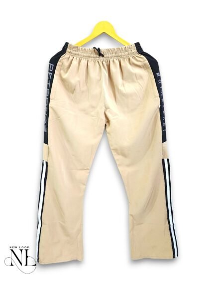 Cream Stripe Parachute Baggy Trackpant for Men