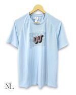 Stylish Sky Blue Printed Half T-Shirt for Men