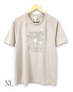 Stylish Cream Printed Half T-Shirt for Men Premium
