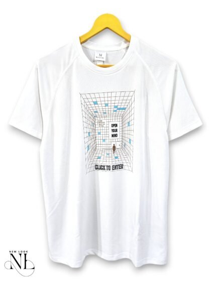 Stylish White Printed Half T-Shirt for Men