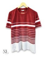 Stylish Maroon Stripe Half T-Shirt for Men