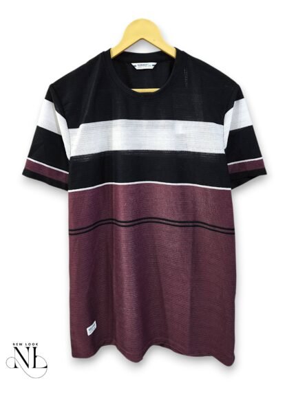 Stylish Black Stripe Half T-Shirt for Men