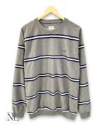 Classic Light Grey Stripe Full T-Shirt for Men Premium
