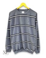 Classic Dark Grey Stripe Full T-Shirt for Men