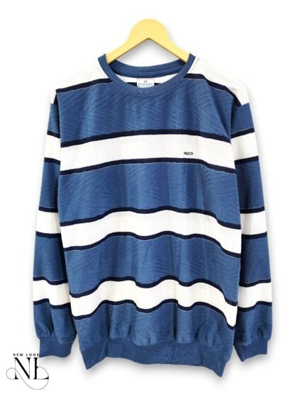 Trendy Dark Blue Stripe Full T-Shirt for Men & Premium