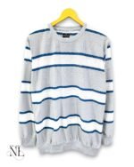 Trendy Light Grey Stripe Full T-Shirt for Men & Classic