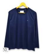 Compression Navy Blue Plain Full T-Shirt for Men