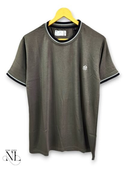 Plain Dark Green Half T-Shirt for Men Premium