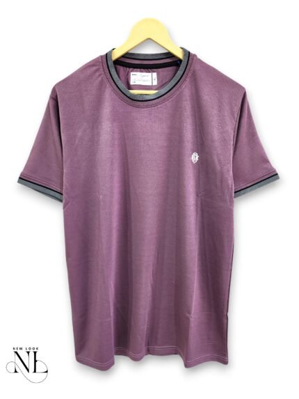 Plain Light Purple Half T-Shirt for Men & Premium
