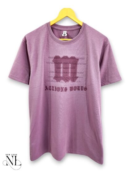 Trendy Dark Pink Printed Half T-Shirt for Men Premium