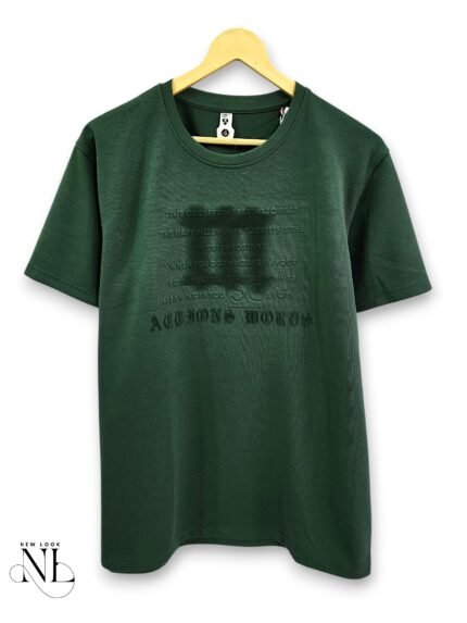 Trendy Dark Green Printed Half T-Shirt for Men