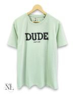 Trendy Light Green Printed Half T-Shirt for Men