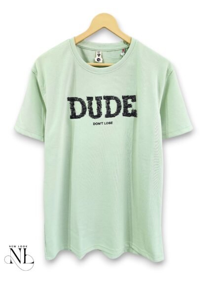 Trendy Light Green Printed Half T-Shirt for Men