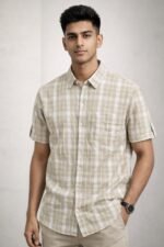 Buy Stylish Lite Yellow Checks Half Shirt for Men