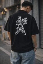 Printed Black Oversize Shirt for Men & Classic