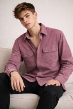 Buy Trendy Purple Plain Denim Shirt for Men