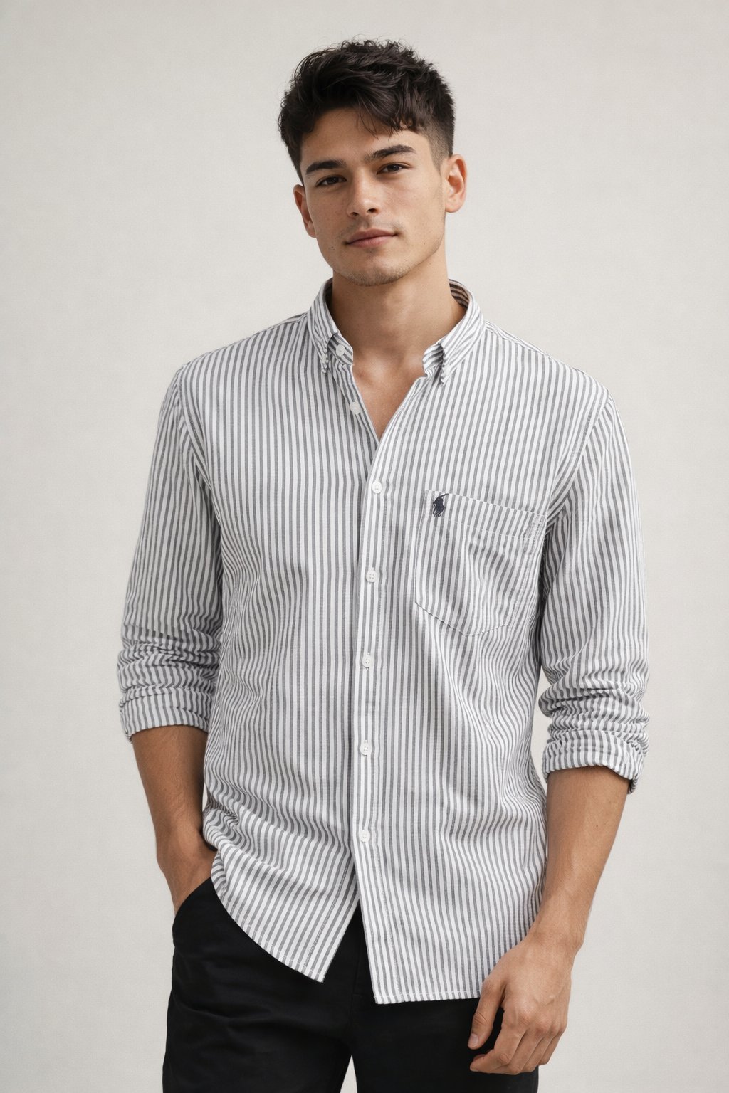 Trendy Green Polo Stripe Formal Shirt for Men Trendy Green Polo Stripe Formal Shirt for Men