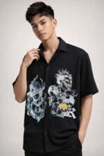 Buy Best Stylish Printed Black Oversize Shirt for Men