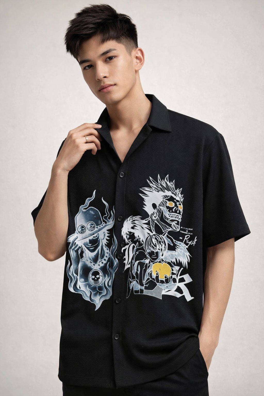 Buy Best Stylish Printed Black Oversize Shirt for Men Buy Best Stylish Printed Black Oversize Shirt for Men