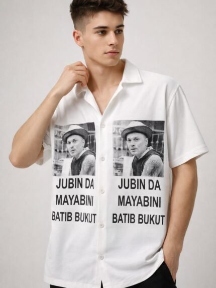 Buy White Printed Oversize Shirt for Men
