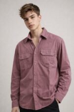 Buy Trendy Purple Plain Denim Shirt for Men