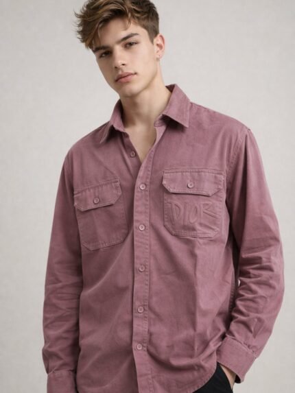 Buy Trendy Purple Plain Denim Shirt for Men