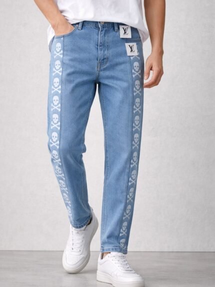 Stylish Ice Blue Baggy Jeans for Men