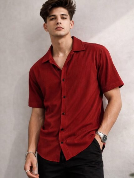 Stylish Maroon Oversize Shirt for Men
