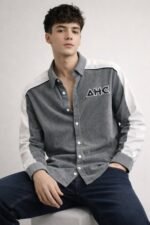 Buy Stylish Dark Grey Korean Full Shirt for Men