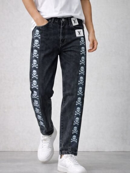 Stylish Deep Grey Denim Baggy Jeans for Men