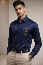 Solid Best Dark Blue Full Shirt for Men & Premium