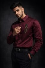 Solid Best Wine Plain Full Shirt for Men & Premium
