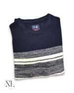 Best Trendy Stripe Navy Blue Full T-Shirt for Men