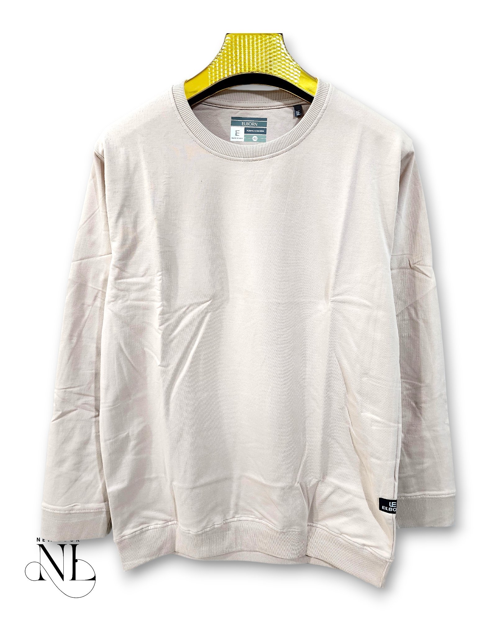 Trendy Cream Plain Full T-Shirt for Men Trendy Cream Plain Full T-Shirt for Men