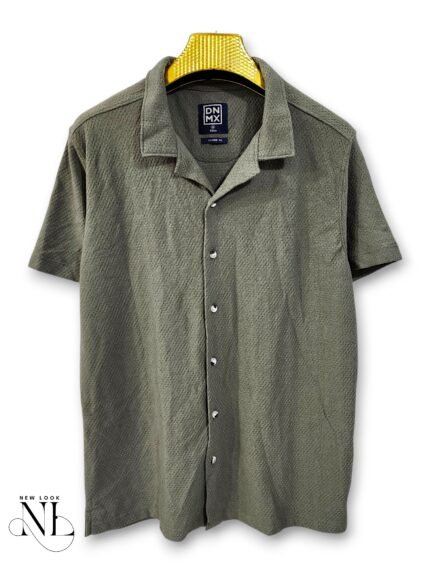 Trendy Oversize Dark Green Plain Shirt for Men