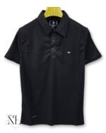 Trendy Black Plain Polo Half T-Shirt for Men