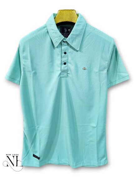 Trendy Light Green Plain Polo Half T-Shirt for Men