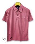 Stylish Pink Plain Polo Half T-Shirt for Men