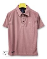 Stylish Peach Plain Polo Half T-Shirt for Men