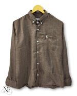 Best Stylish Linen Dark Brown Full Shirt for Men
